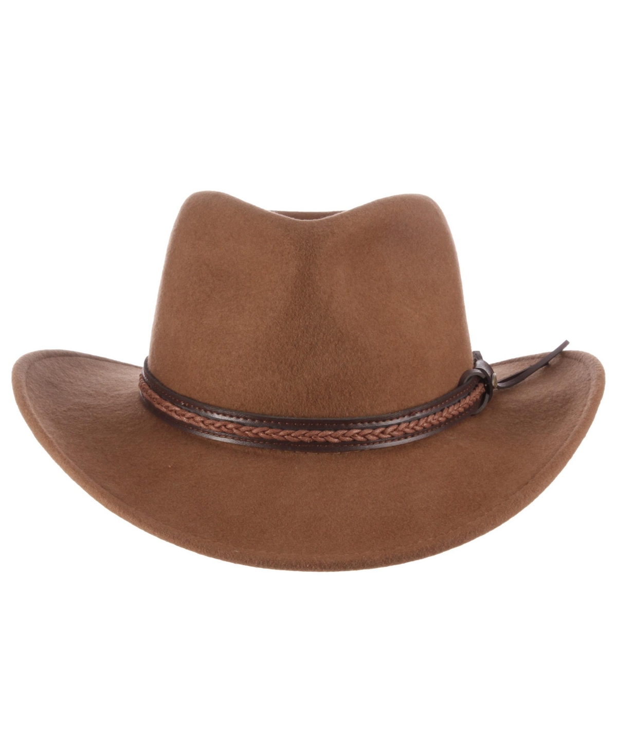 Scala Men's Felt Outback Braid Hat In Brown