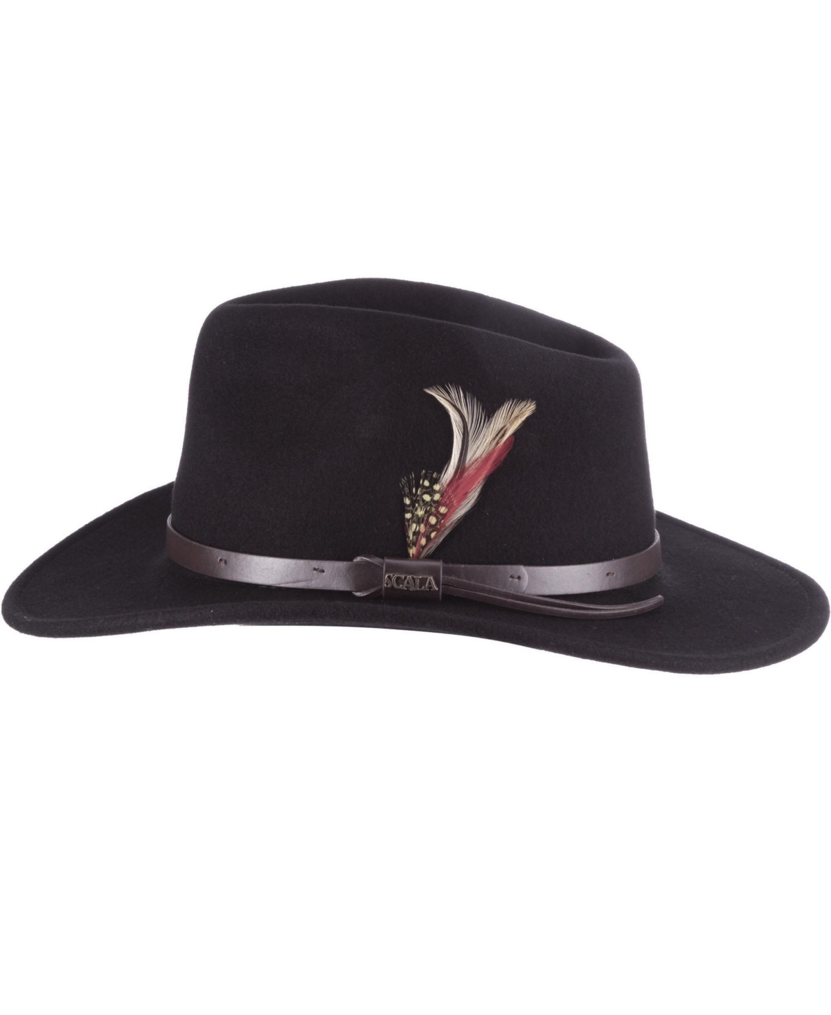 Scala Men's Crushable Felt Outback Hat In Black