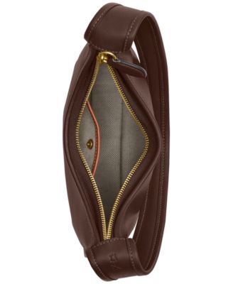 Curve Zip Small Leather Shoulder Bag