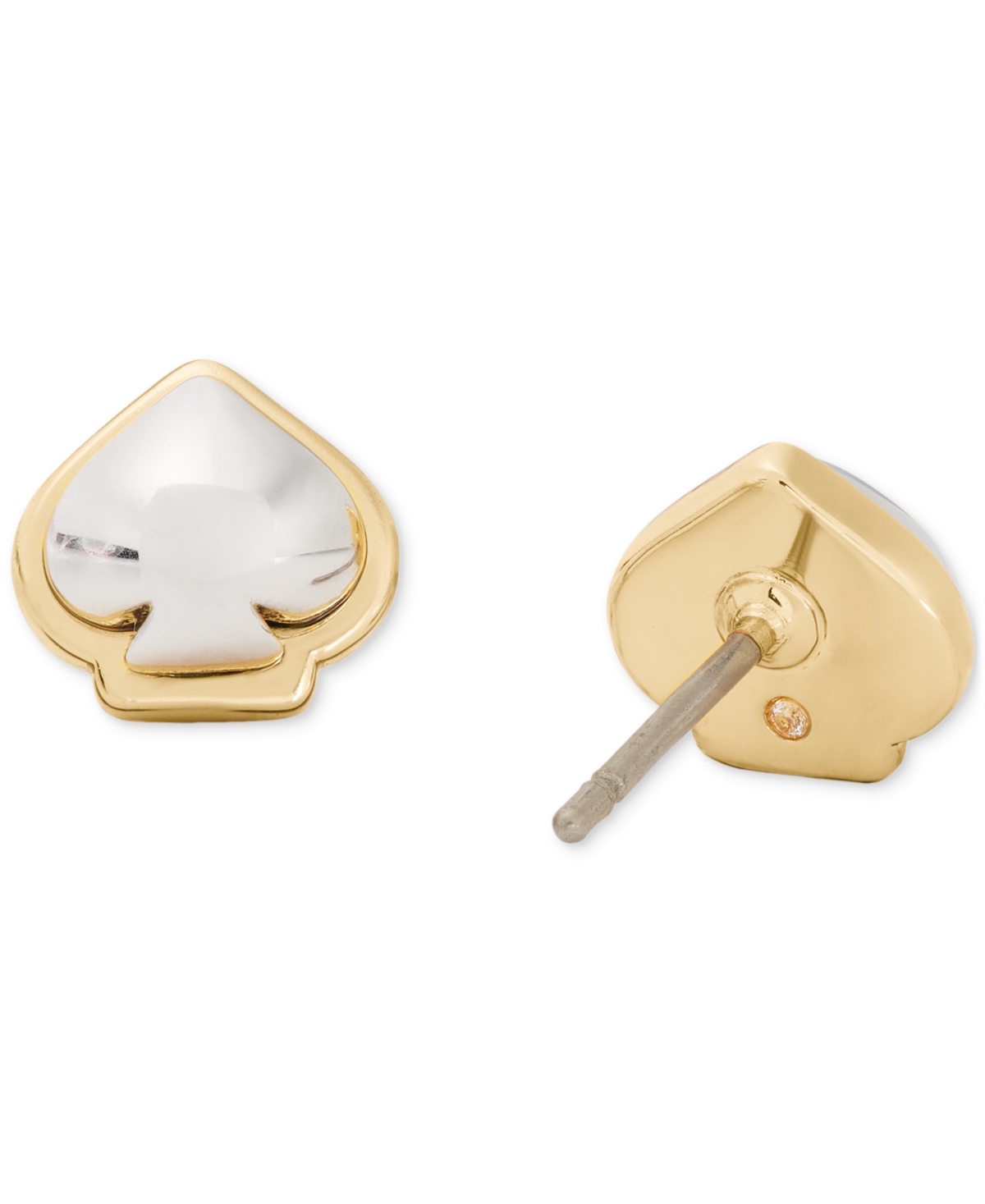 Kate Spade Two-tone Sculpted Spade Mini Stud Earrings In Multi