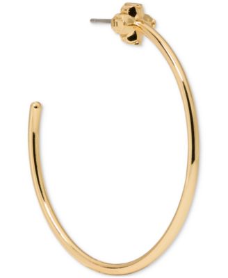 Spade Flower Medium Hoop Earrings, 1.63"