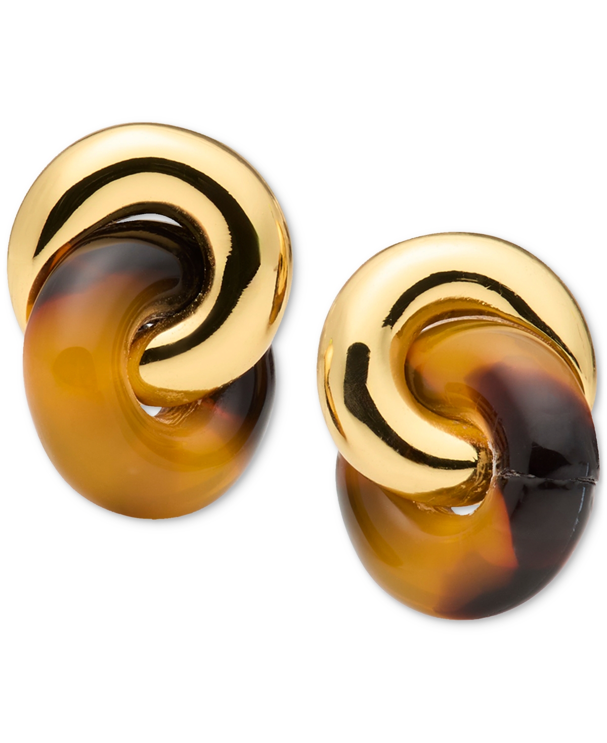 Kate Spade New York Interlock Tortoiseshell Look Stud Earrings In Brown