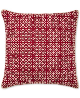 Embroidered Tiles Decorative Pillow, 20" x 20"
