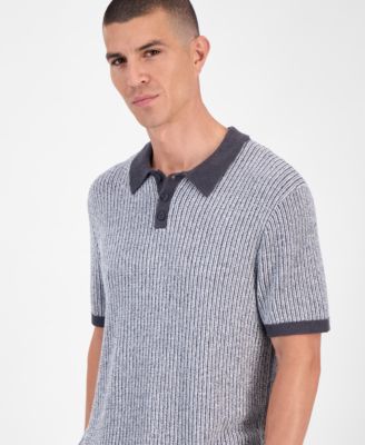 Men's Isaac Short Sleeve Textured Polo Sweater