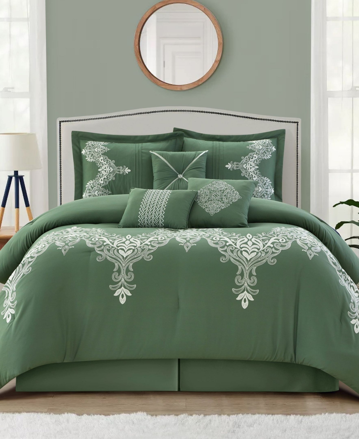 Stratford Park Fannie 7-piece Comforter Set, King In Green