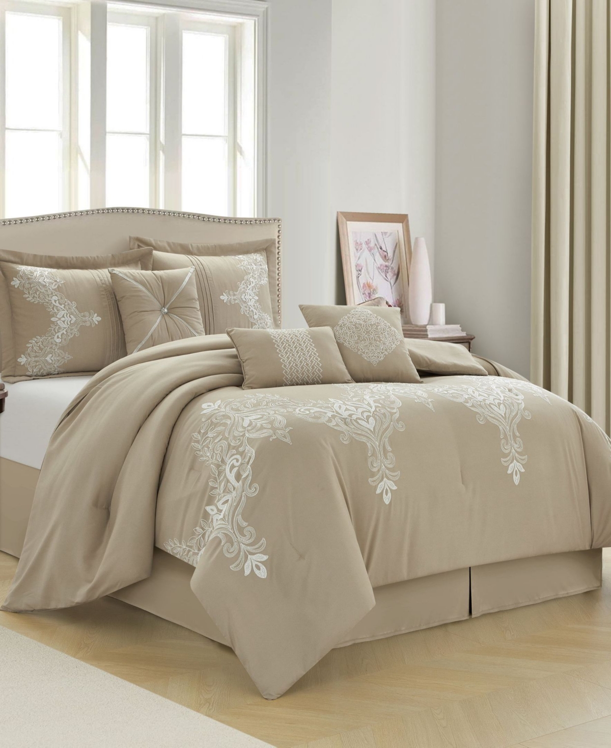 Stratford Park Fannie 7-piece Comforter Set, King In Brown