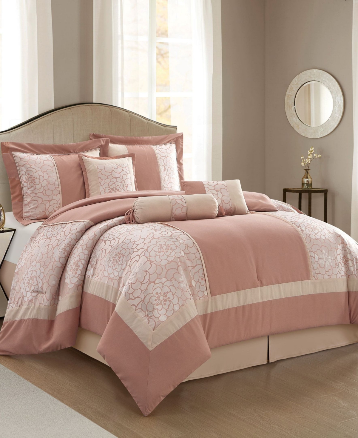 Stratford Park Sibyl Jacquard 7-pc. Comforter Set, King In Pink