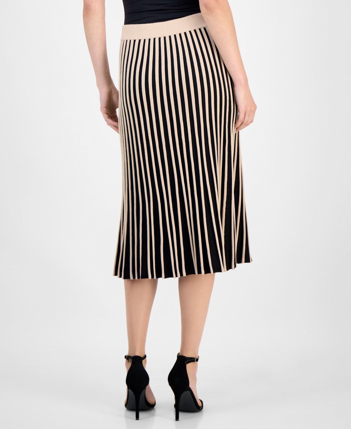 T Tahari Pull On Midi Bi Color Skirt In Multi