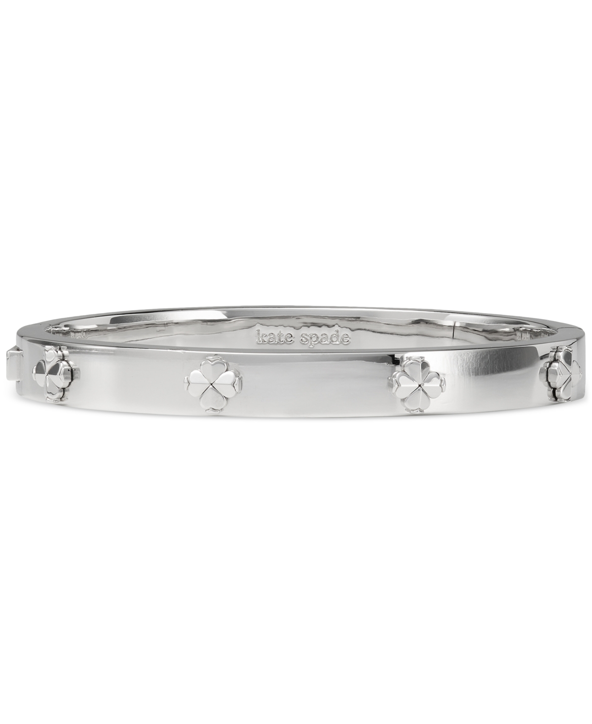 Kate Spade Spade Flower Hinge Bangle Bracelet In Silver