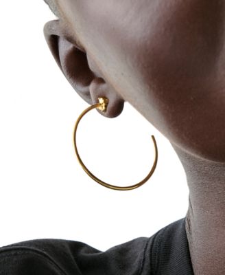 Spade Flower Medium Hoop Earrings, 1.63"