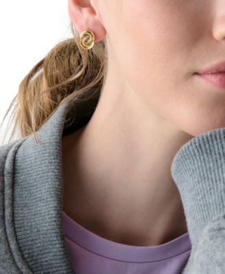 Two-Tone Interlock Stud Earrings