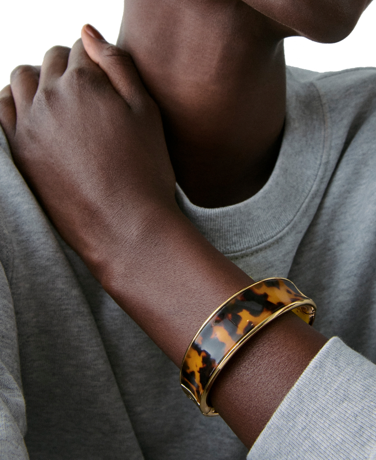 Kate Spade Gold-tone Bold Bangle Bracelet In Brown