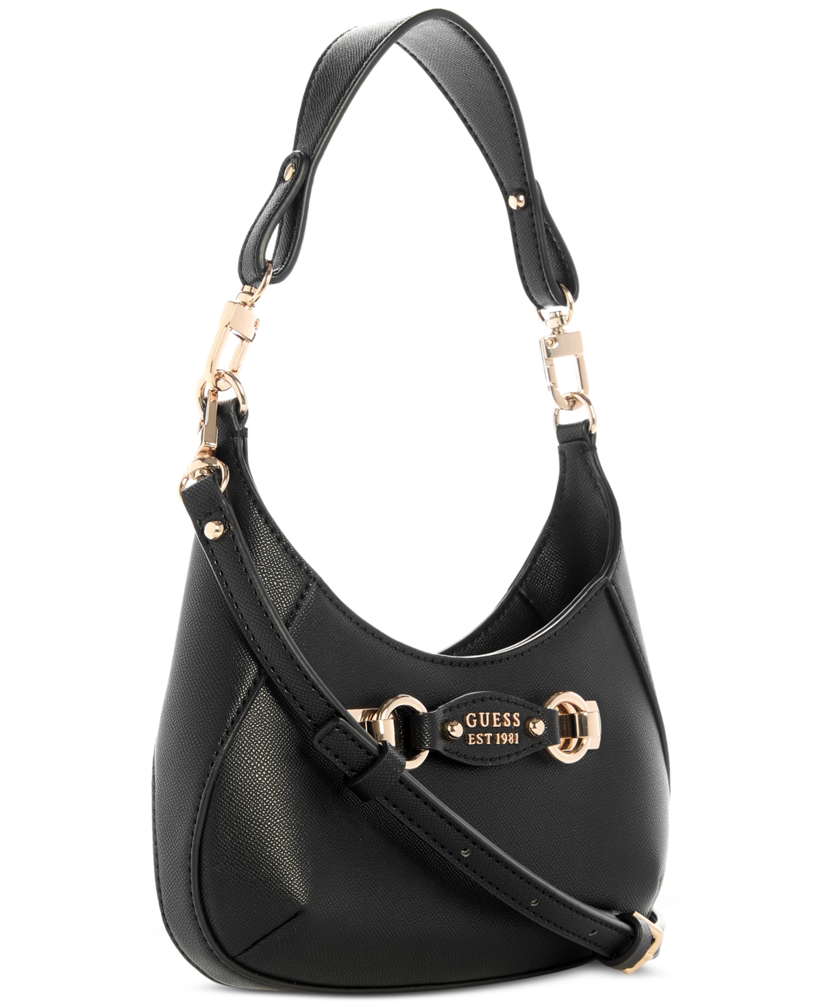 Guess Mimina Small Top Zip Crossbody Bag In Black