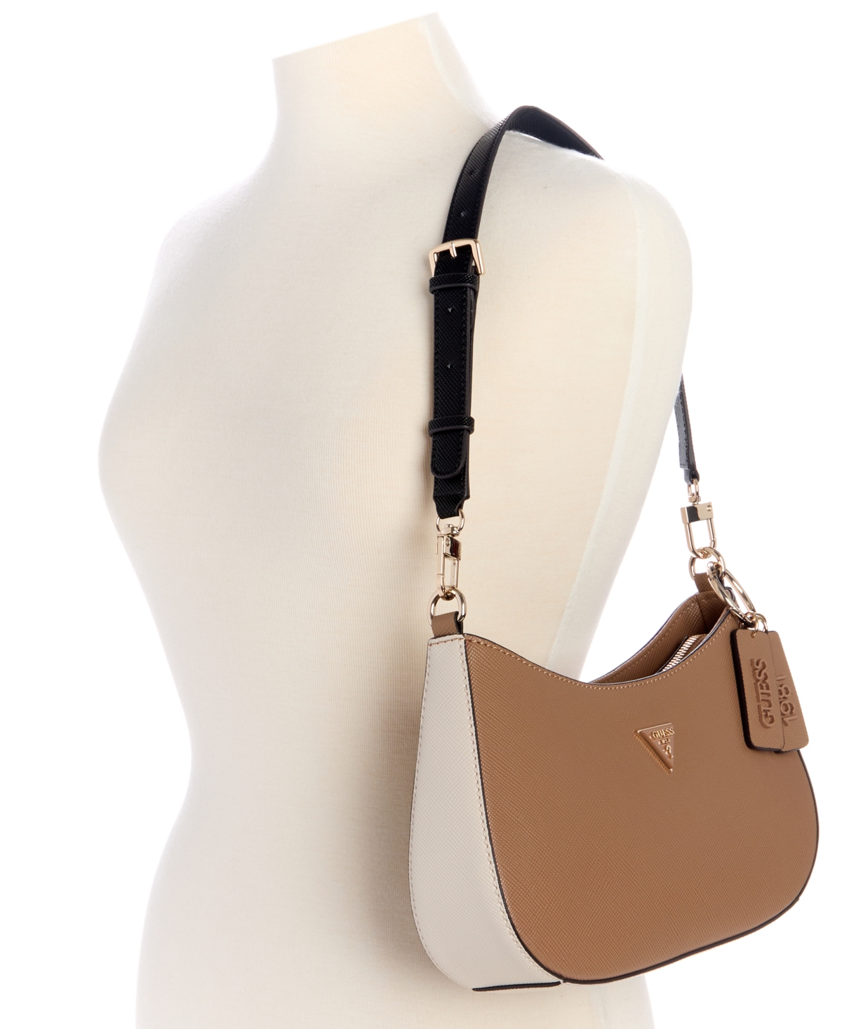 Guess Noelle Ii Small Three Compartment Crossbody In Brown