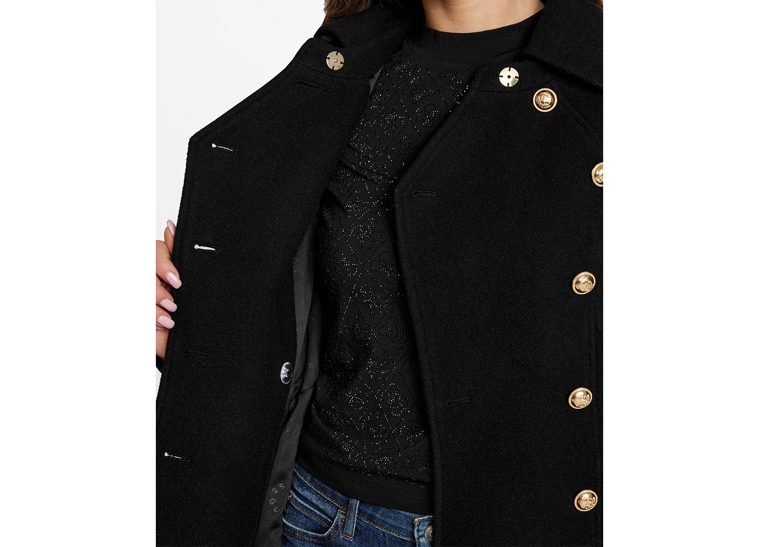 Women's Double-Breasted Skirted Coat, Created for Macy's