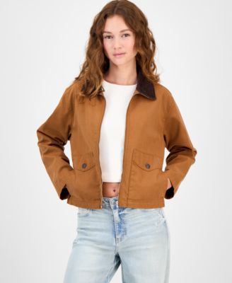 Madden Girl - Juniors' Canvas Barn Long-Sleeve Jacket