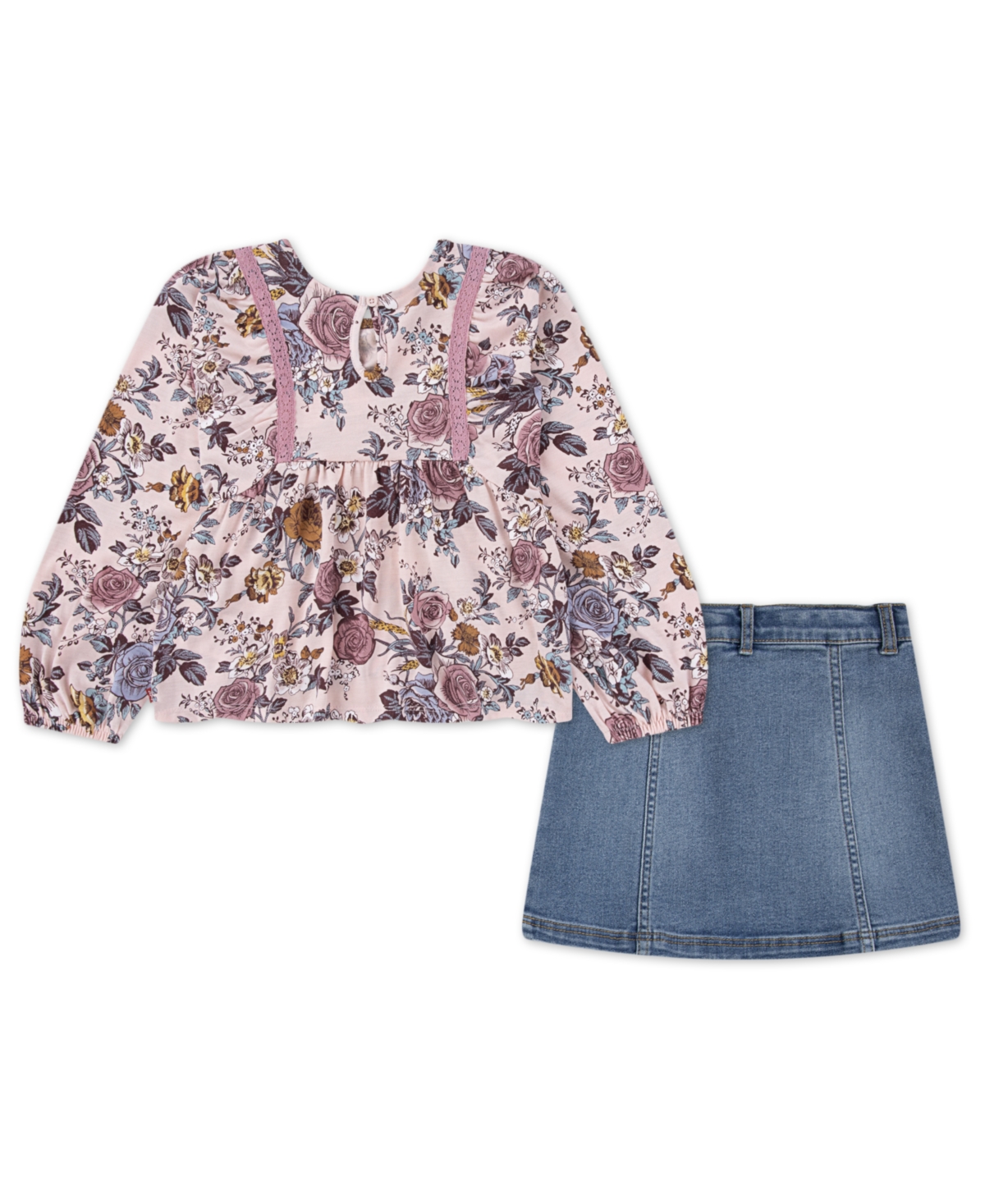 Levi's Toddler Girls 2-piece Boho Top And Denim Skirt Set In Multi