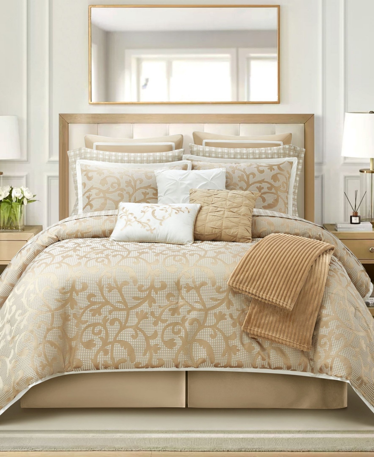 Stratford Park Johnella Scroll 16-pc. Comforter Set, King In Brown