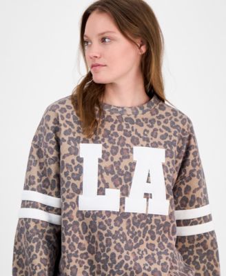 Juniors' Patch Crewneck Long-Sleeve Sweatshirt 