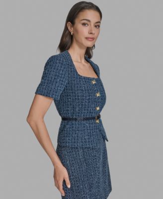 Women's Short-Sleeve Button-Front Jacket