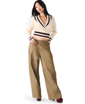 Women's Addison V-Neck Varsity Cable Sweater