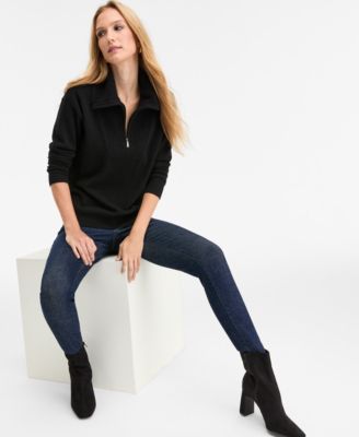100% Cashmere Women's Quarter-Zip Sweater, Created for Macy's