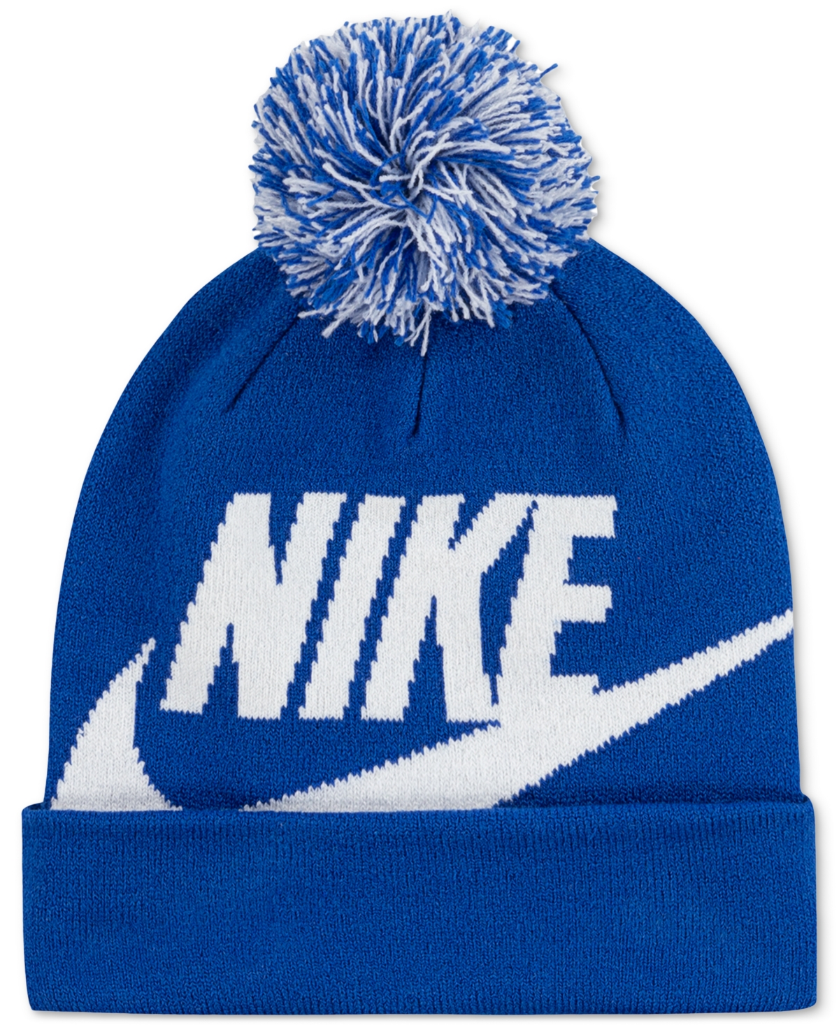 Nike Big Boys 2-piece Swoosh Beanie And Gloves Set In Blue
