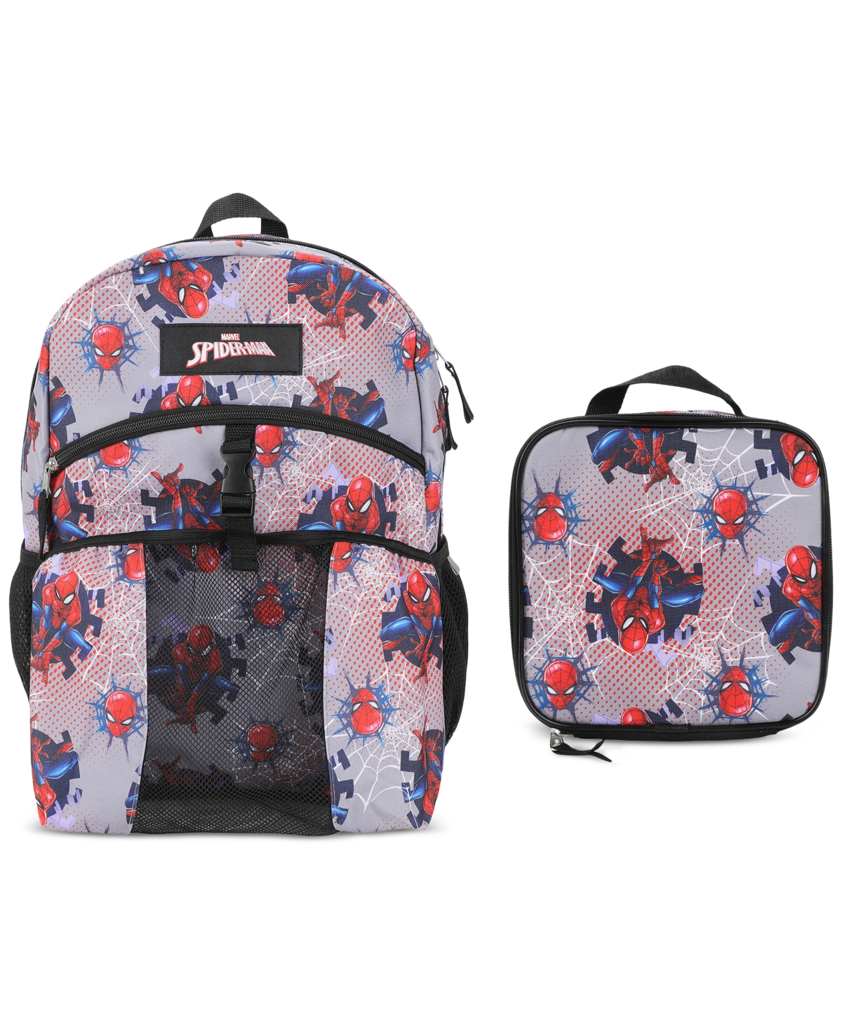 Spider-man Toddler & Little Kids Backpack & Lunch Bag Set In Gray
