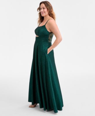 Trendy Plus Size Glitter Sleeveless Gown