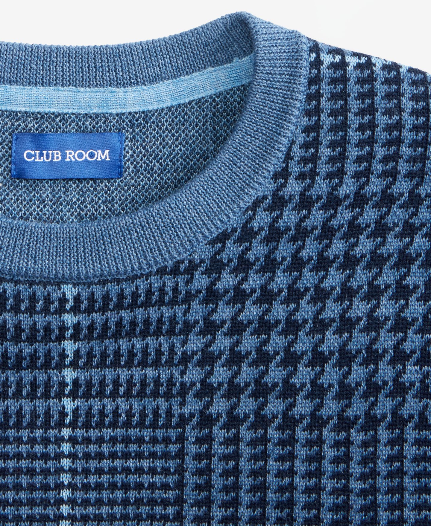 Мужской свитер Club Room Pattern Merino, цвет: Синий клетчатый — фото 5