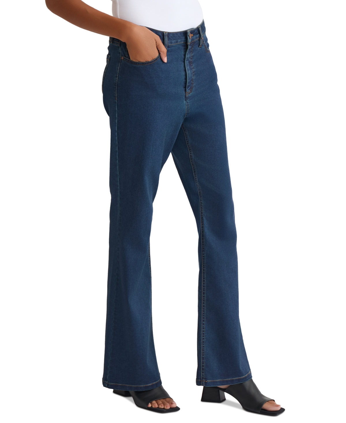 Jones New York Petite True Slim Bootcut City Denim Jeans In Blue