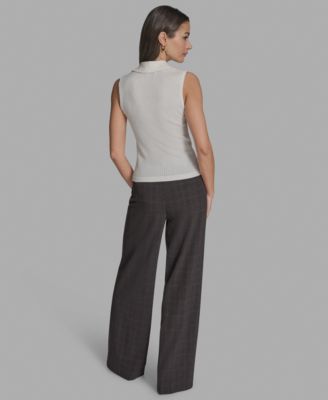 Women's Cotton Collared Sleeveless Knit Top