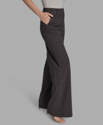 Women's Plaid Wide-Leg Trousers