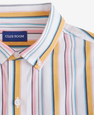 Men's Kara Stripe Short-Sleeve Button-Down Poplin Shirt, Macy's Exclusive