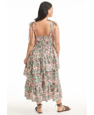 Women's June + Vie Tiered Smocked Midi Dress