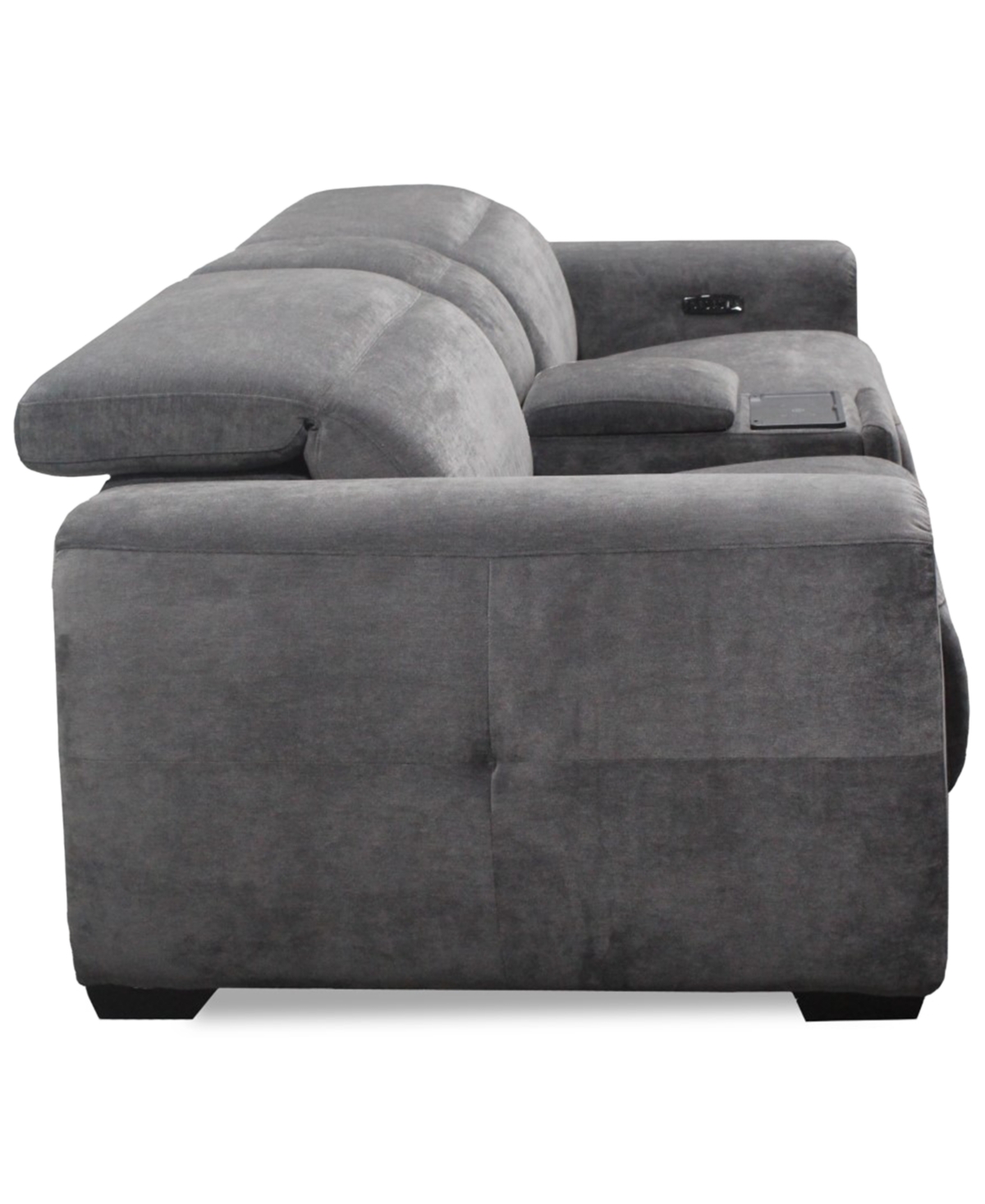 Macy's Brownell 3-pc.sofa Sectional With 2 Power Motion Chairs & 1 Console, Exclusively At  In Gray