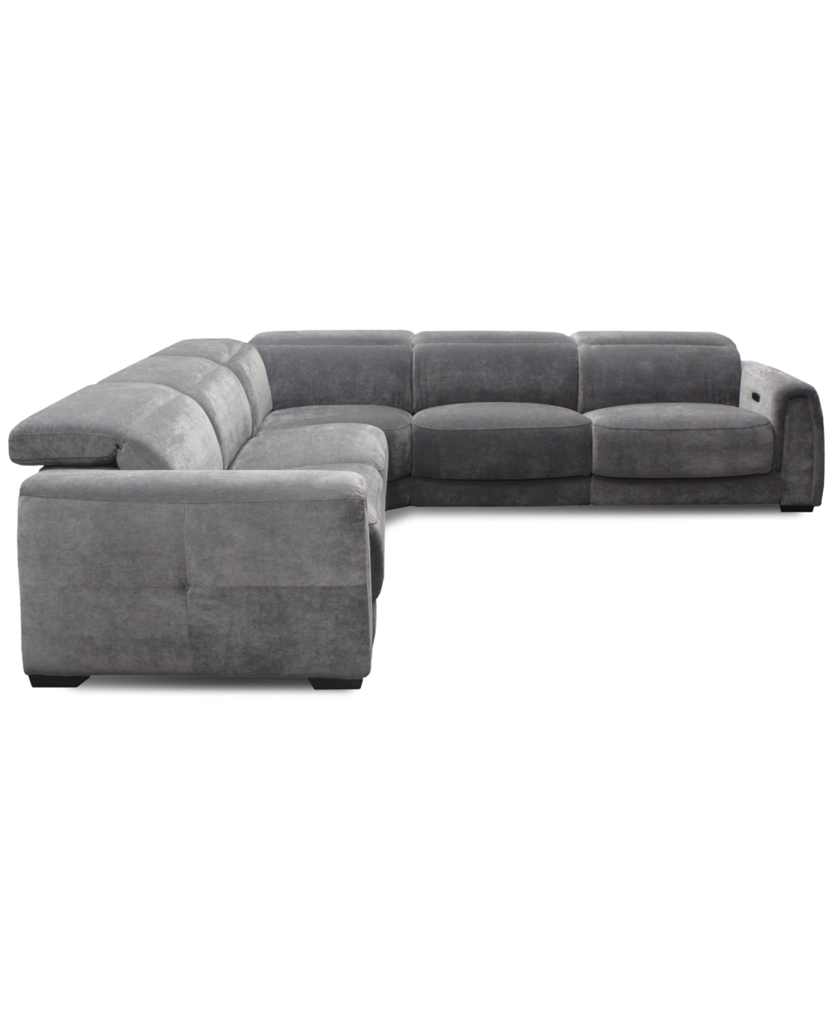 Macy's Brownell 5-pc. L-shape Sectional With 2 Power Motion Chairs, Exclusively At  In Gray