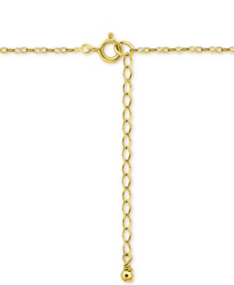 Cubic Zirconia Half Heart Pendant Necklace in Sterling Silver, 16" + 2" extender