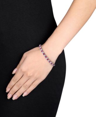 Lab Created Gemstone Flex Bracelet in Sterling Silver