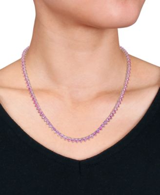 Lab-Created Gemstone 18" Collar Necklace in 18k Gold Plated Over Sterling Silver