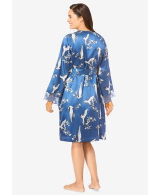 Plus Size The Luxe Satin Short Peignoir Set