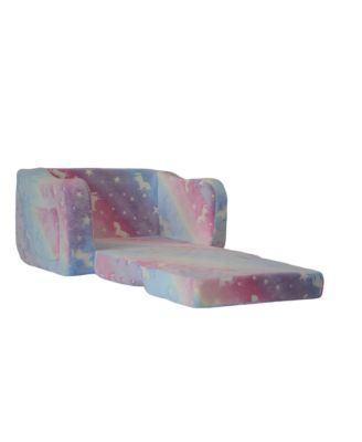 Perfect Sleeper Extra Convertible Sofa to Lounger, Comfy 2-in-1 Flip Open Couch Sleeper for Kids Pink Small Sofa