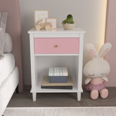 26.77''H Wooden One Drawer One Shelf for Kids Nightstand