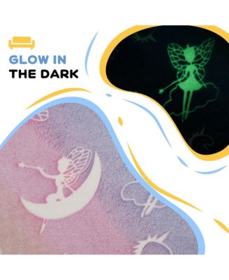 Toddler Sofa with Glow in the Dark Fairy Design & Wooden Frame, Upholstered Baby Sofa for 18-36 Months