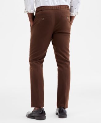 Men's Checked Plaid Pull-On Drawstring Trousers, Macy's Exclusive