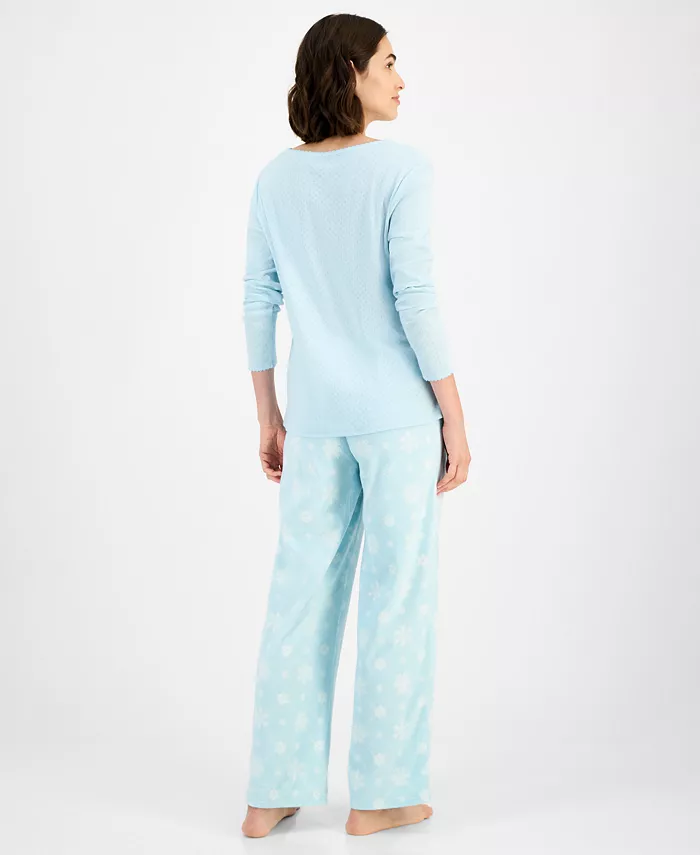 Women's Printed Fleece Pajama Pants - thumbnail 8