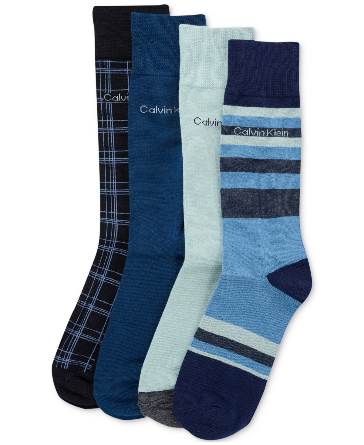 Calvin Klein Men's 4-pack Combed Crew Socks In Blue