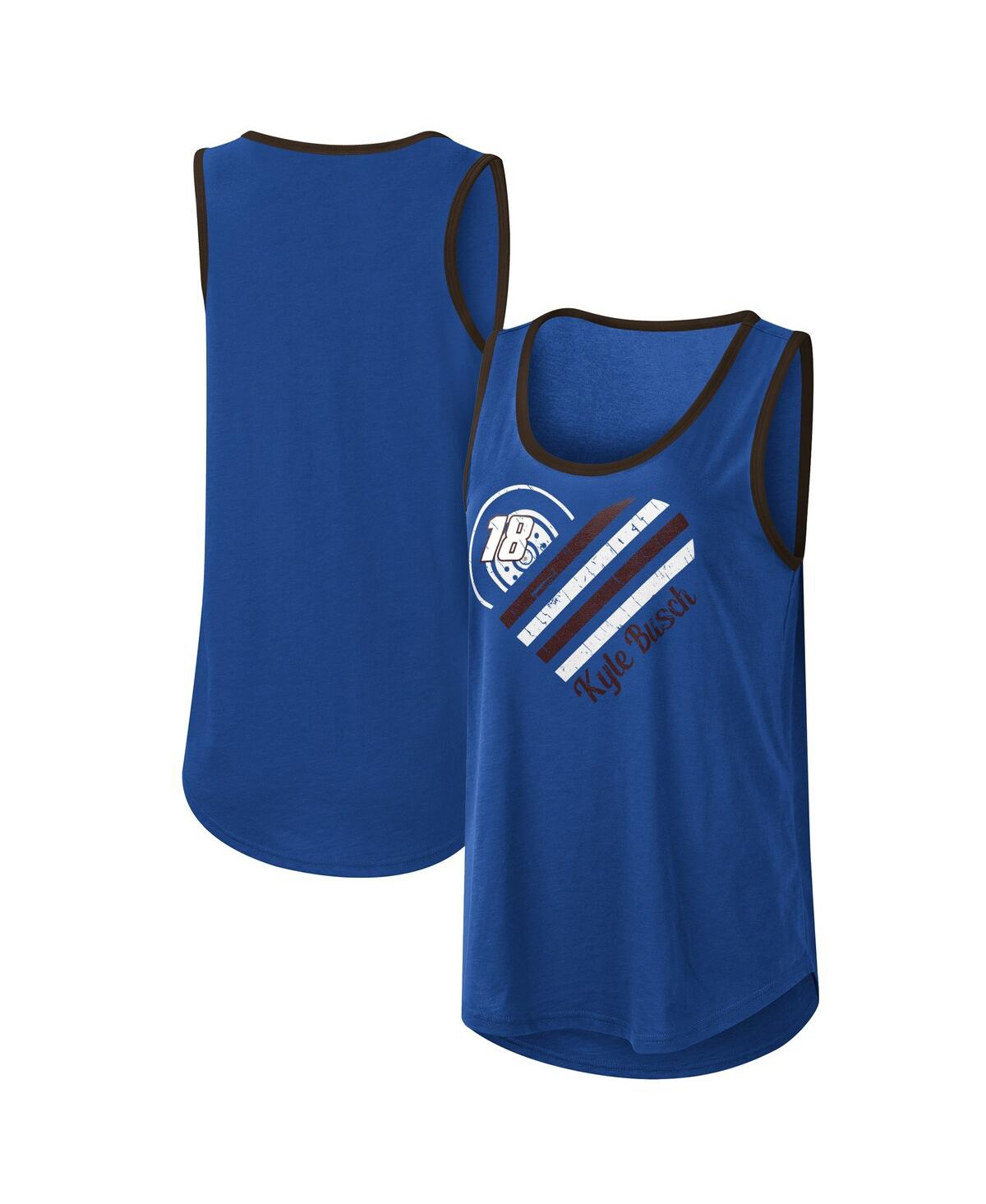 G-iii 4her By Carl Banks Women's Royal Kyle Busch A Game Scoop Neck Tank Top In Blue