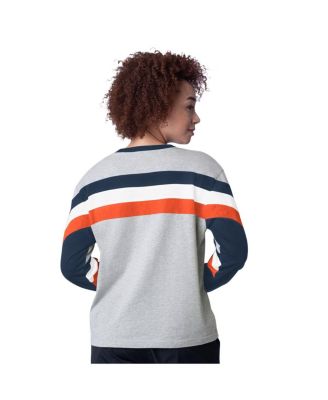 Women's Heather Gray Houston Astros Triple A Fashion Color Block Long Sleeve Top