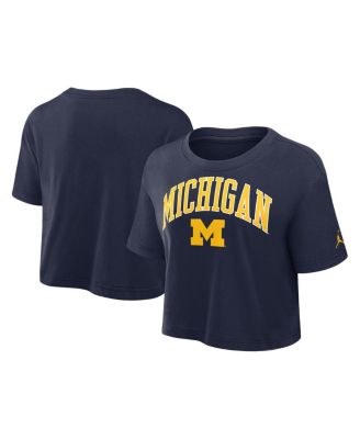 Jordan - Women's Navy Michigan Wolverines Athletic Prep Arch Cropped Performance T-Shirt